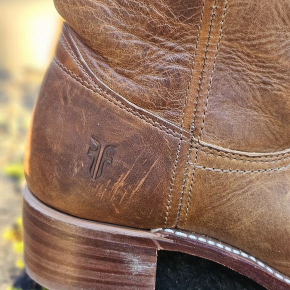 Frye Tan Leather Heeled Boots - Picture 7 of 10